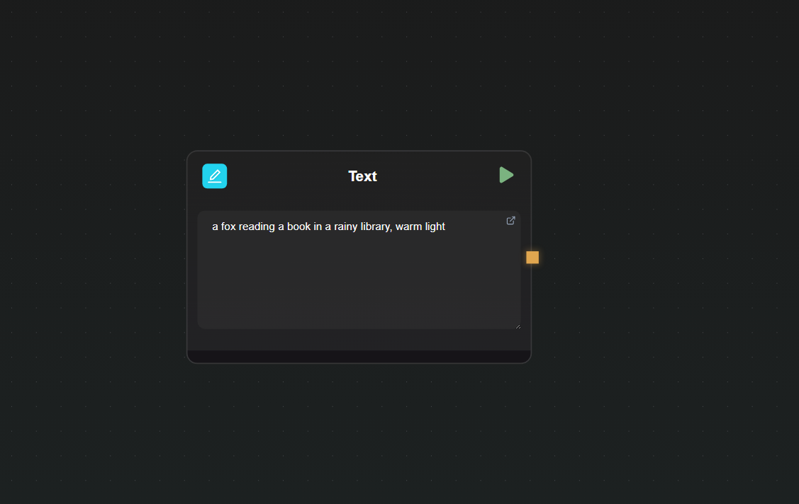 Text Input node on canvas