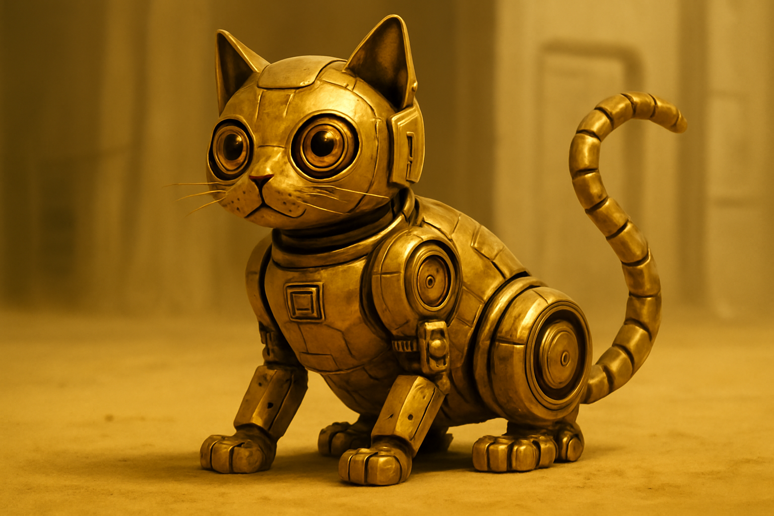 Chat droïde doré raffiné avec GPT Image