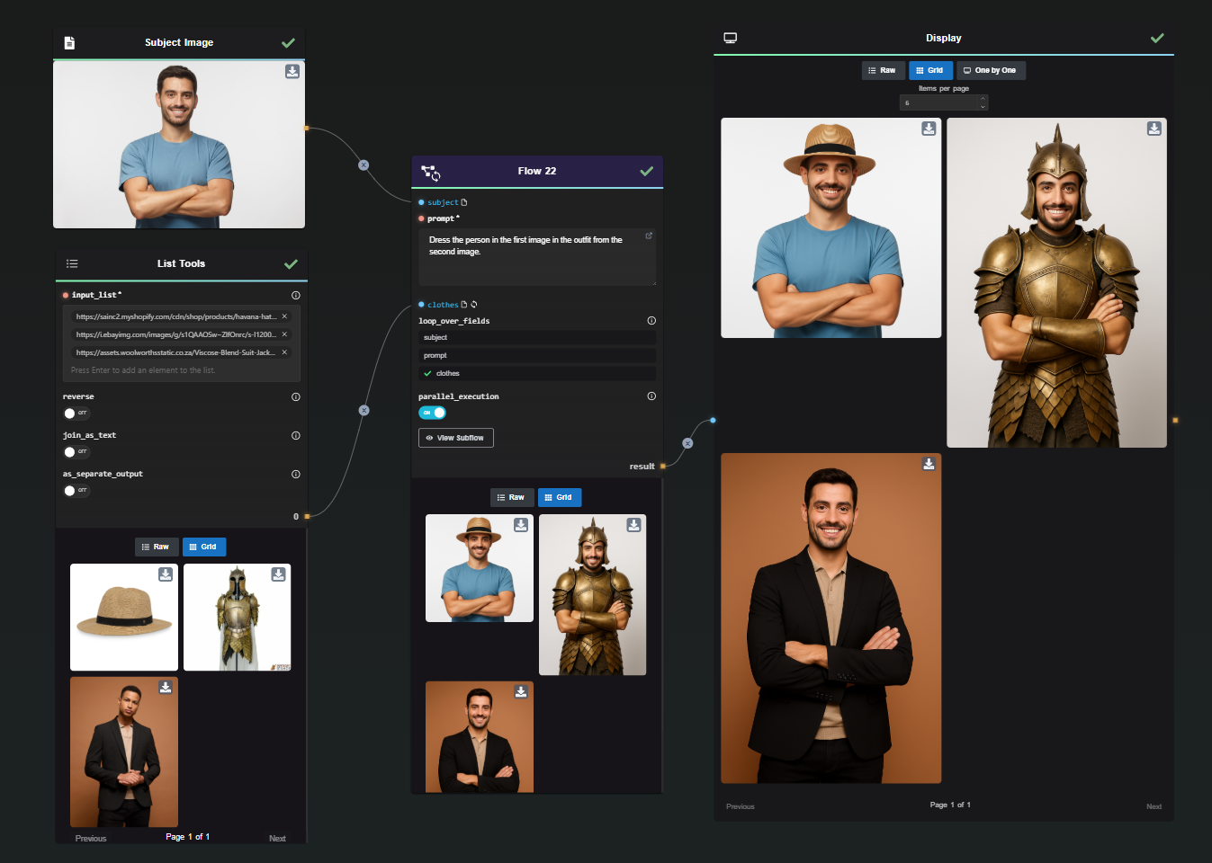 Exemple de boucle de sous-workflow AI-FLOW